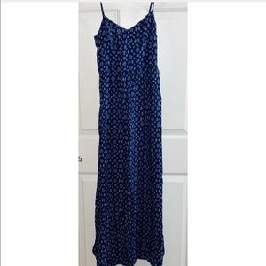 Abercrombie & Fitch navy floral slit maxi sz M